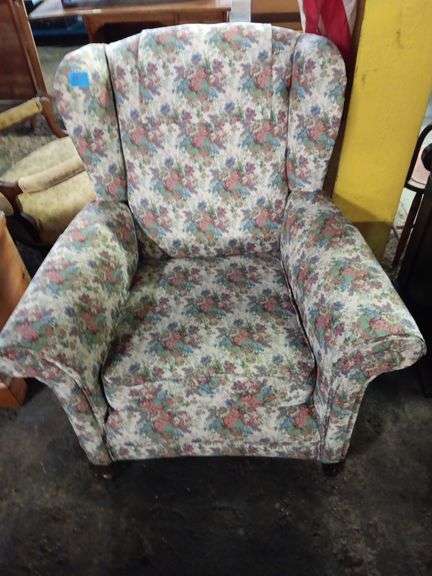 Floral Upholstered Arm Chair