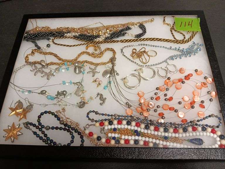 Assortment of Costume Jewelry Necklaces & Earrings