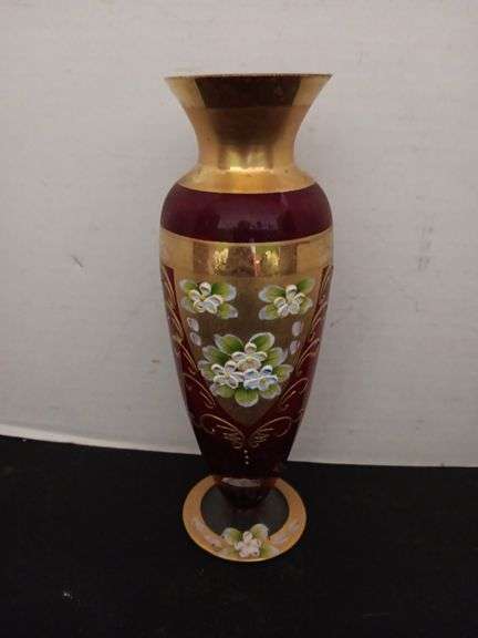 Red Bohemia Glass Vase