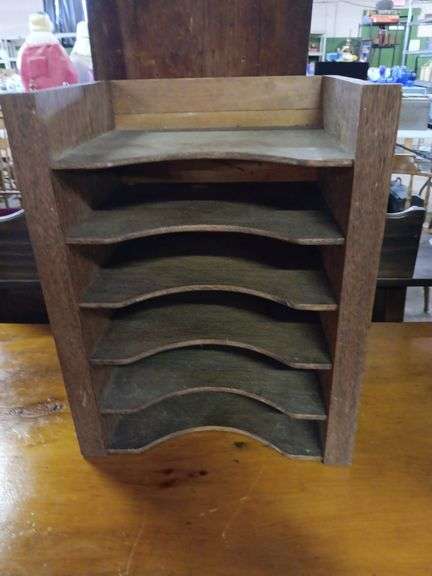 Vintage Wood Document Tray