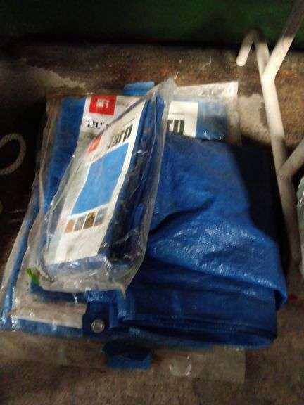 (3) 7 ft x 9 ft Blue Tarps (NEW) & Used Tarp