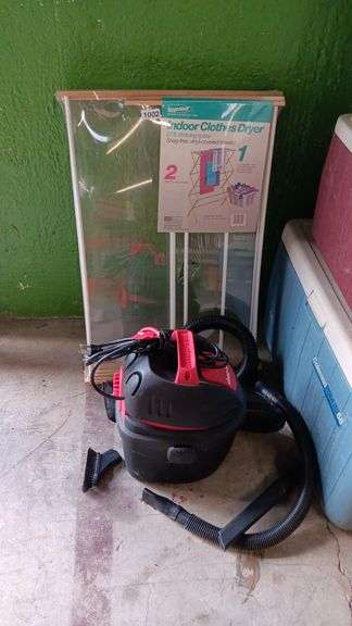 Indoor Clothes Dryer Rack (NEW) & Shop Vac 2.5 Gal Wet / Dry Vac