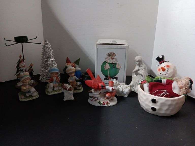 Collection of Ceramic Figurines & Holiday Themed Figurines