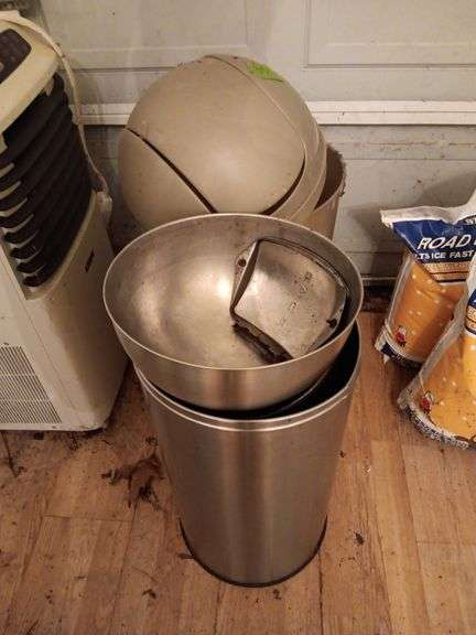 (2) Lidded Trash Bins