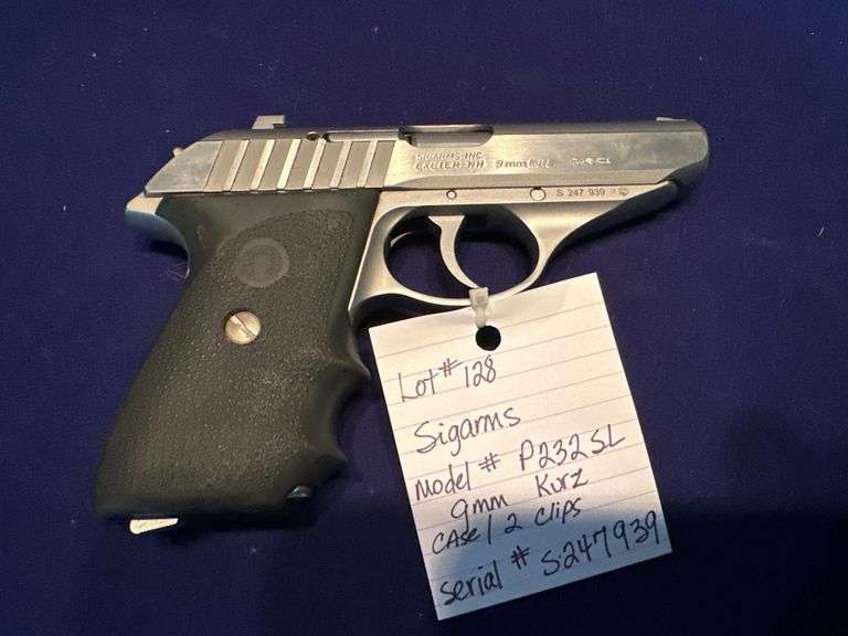Sig Arms Model P232 SL 9mm Kurtz Semi-Auto