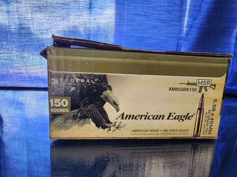 150 Round Box of American Eagle 5.56X45MM 62 Grain FMJ (Unopened Box)