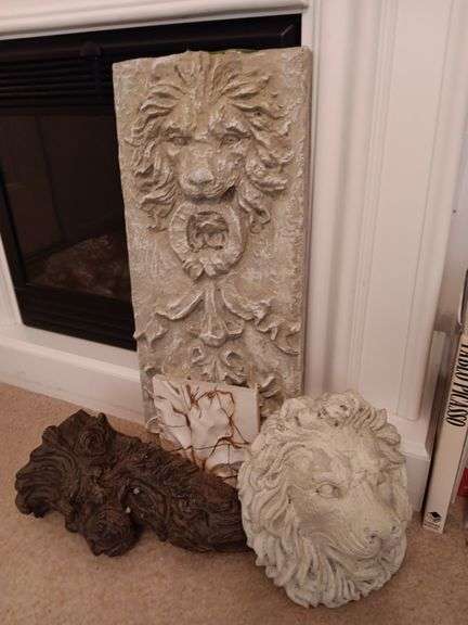 Figural Resin Corbel and Wall Plaques