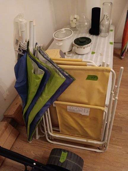 (3) Beach Chairs and (2) Beach Umbrellas