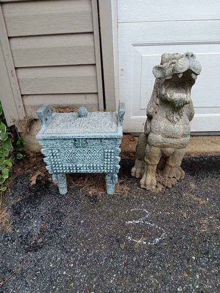 Resin Gargoyle and Resin "Box"