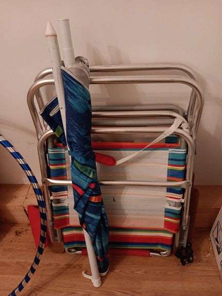 (2) Beach Chairs and Beach Umbrella