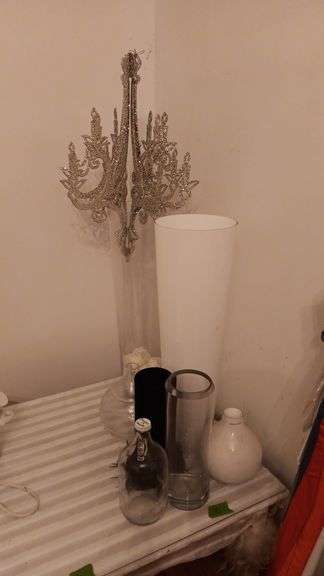 Vases and Glittery "Chandelier"