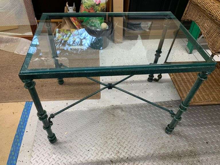 Metal Table w/ Glass Top