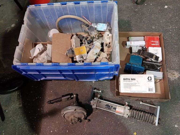 Storage Tote w/ Large Assortment of Air & Hydraulic Fittings