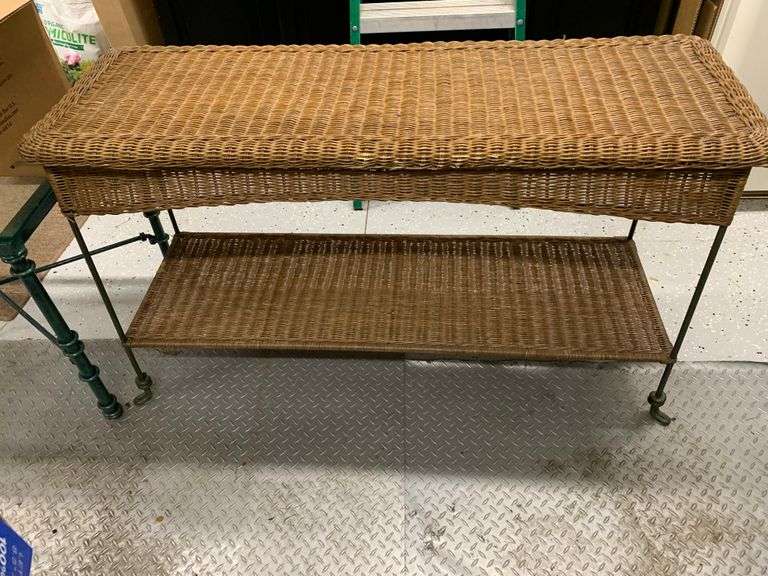 Metal & Rattan Foyer Table (Matches Lot #41)