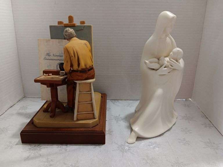 Norman Rockwell "Outboard Bound" Figurine & Ceramic Mother & Child
