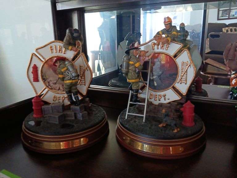 (2) Bradford Exchange Firefighter Figurines