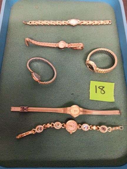 (6) Gold Tone Women's Wrist Watches