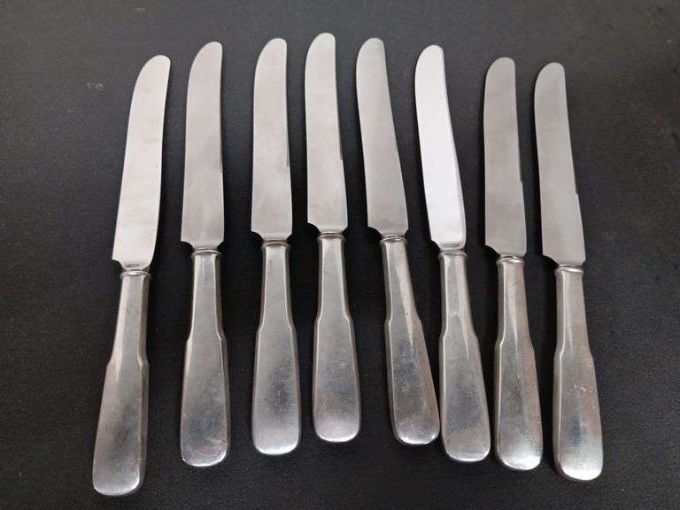 Set of (8) Sterling Silver Handle Butter Knives
