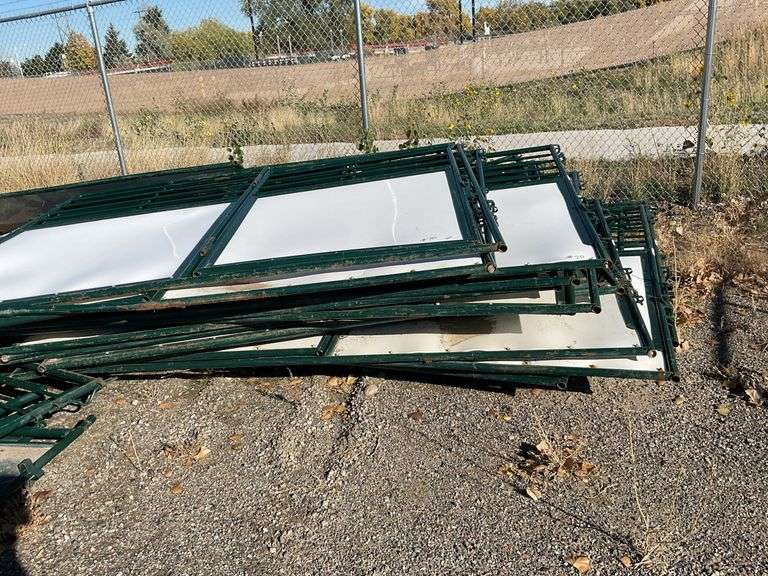 Green/White Panel Gates, 9’4”Long x 7’ High