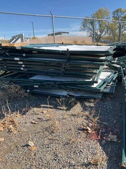 Green/White Panel Gates, 9’4”Long x 7’ High
