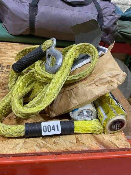 Tow Rope, sand paper, paint rollers