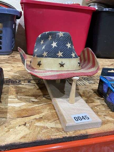 Coat rack, cowboy hat