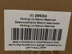 (3) Value Collection  Plastic Reserved Traffic Stencil - 3W630 - MSRP 3 @ $61.37 each