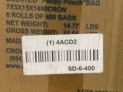 Poopy Pouch 3/4" gal Capacity x 5" Wd x 15" Ht Pet Waste Bags PK6 - SD-6-400 - MSRP $208.92