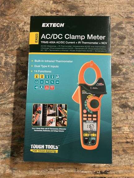 Extech CAT III 600V TRMS 400A Auto Ranging Digital Clamp Meter - EX623 - MSRP $315.70