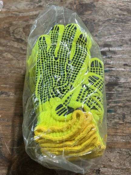 (4) Condor XS Dotted Lime Acrylic Knit Gloves PK12 - 4NMK3 - MSRP 4 @ $21.24 each