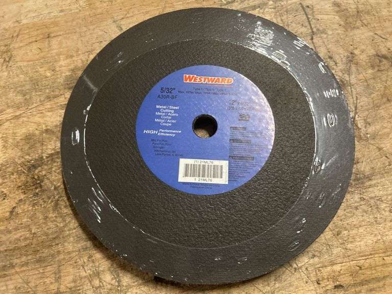 (5) Westward 12" x 5/32" x 1" 30 Grit Abrasive Cut-Off Wheel PK5 - 21ML76 - MSRP 5 @ $64.97 ea