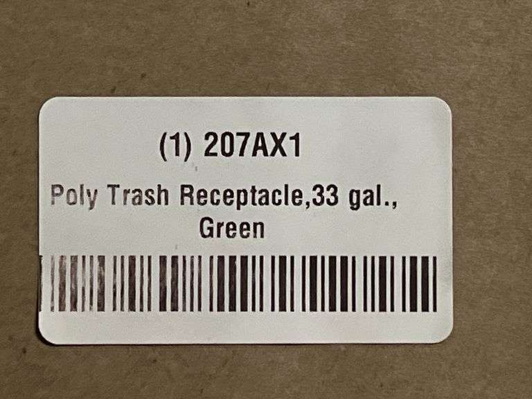 Dogi Park 33 gal Green/Sand Poly Trash Receptacle - 207AX1 - MSRP $1,346.00