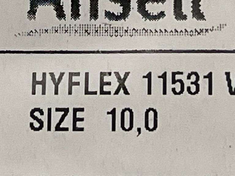 (4) Hyflex Size 10 ANSI Cut Level A2 Nitrile Coated Gloves PK6 - 11-531 - MSRP 4 @ $103.38 ea