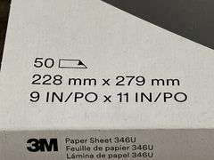 (3) 3M 9" x 11" 60 Grit Aluminum Oxide Paper Sheet PK50 - 02116 - MSRP 3 @ $47.29 each