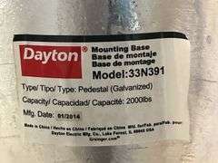 Dayton 2,000 lbs Load Capacity Welded Steel Pedestal Mounting Base - 33N391 - MSRP $753.24