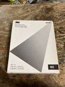 (3) 3M 9" x 11" 60 Grit Aluminum Oxide Paper Sheet PK50 - 02116 - MSRP 3 @ $47.29 each