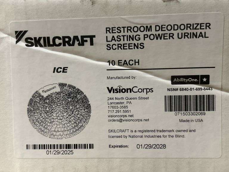 Ability One Silver Round Urinal Screen Deodorizer PK10 - 798LF8 - MSRP $52.67