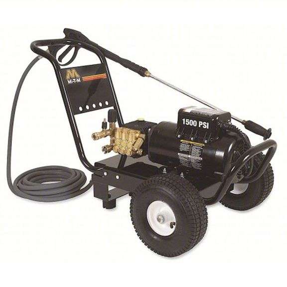 MI-T-M 1,500 Psi 120V-Single-Phase Cart Electric Pressure Washer - GC1502-0ME1 - MSRP $1,375.15