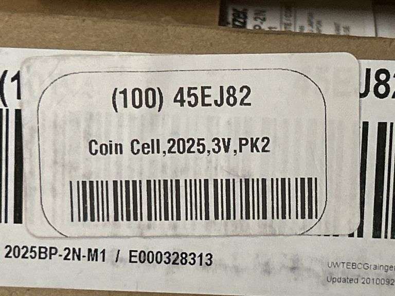 (10) Energizer 155mAh 3V 2025 Lithium Coin Cell Battery PK10 - 45EJ82 - MSRP 10 @ $76.60 each