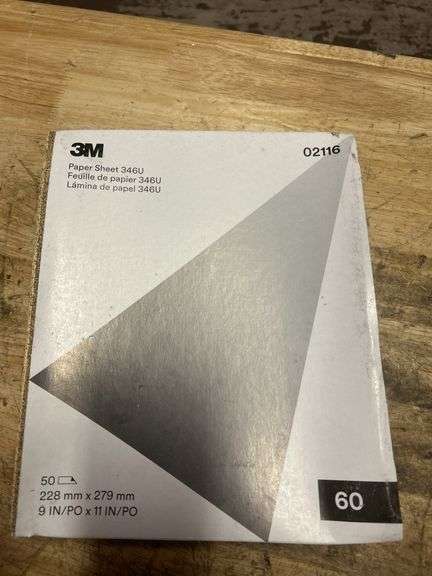 (2) 3M 9" x 11" P60 Grit A/O D Wt Paper 346U Sanding Sheet PK50 - 02116 - MSRP 2 @ $63.50 ea