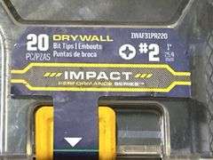 (2) Irwin #2 x 1" Drywall Bit Tips PK20 - IWAF31PR220 - MSRP 2 @ $19.35 each