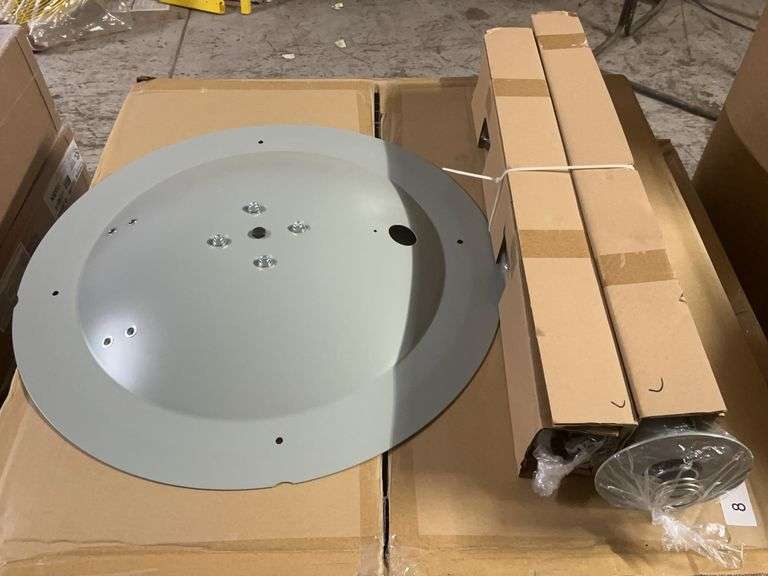 (2) Dayton 27" Base Dia Yoke-Mounted Air Circulator Heads Up Through 30" Pedestal Base