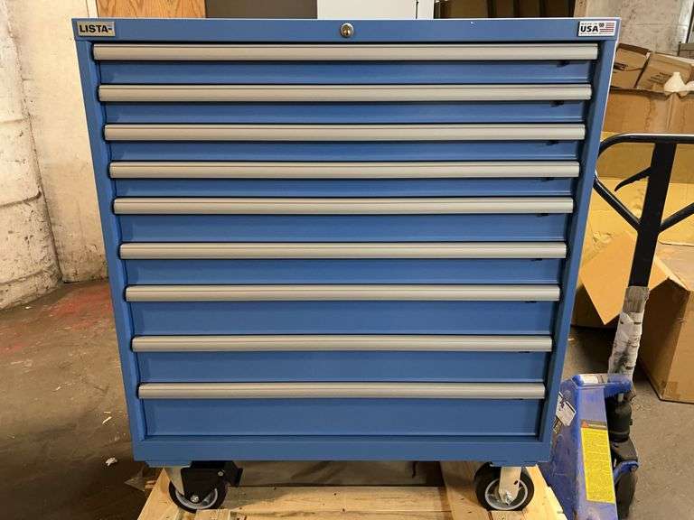 Lista 48" x 24" x 72" 9 Drawers Casters Base Pull Modular Drawer Cabinet