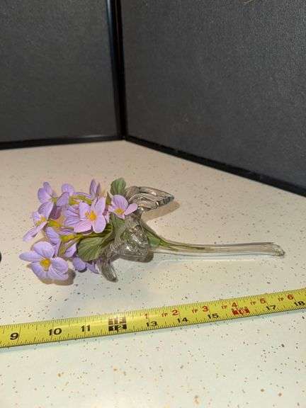 Faux flowers in glass bud vase • Kitchen