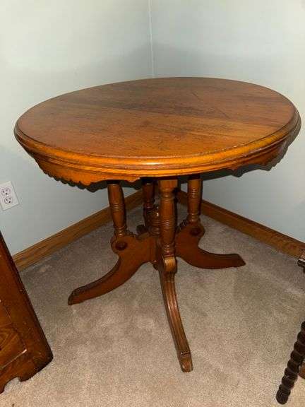 Antique Eastlake Parlor Entry Table • 30x28 • Upstairs