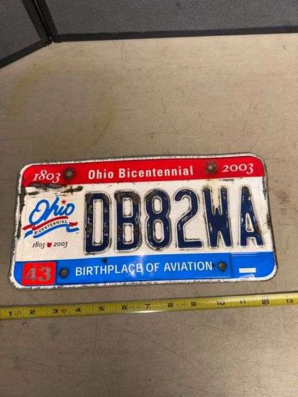 Ohio bicentennial license plate • Kitchen