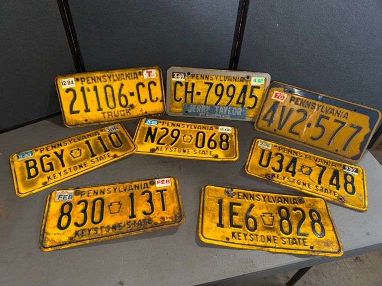 Pennsylvania plates • 1980s • Basement