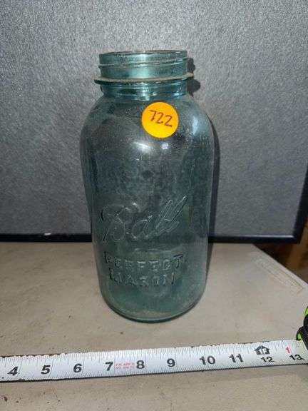 Ball blue 2 quart mason jar • Basement