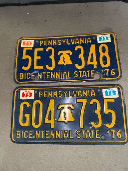 Pennsylvania plates • Bicentennial • Basement