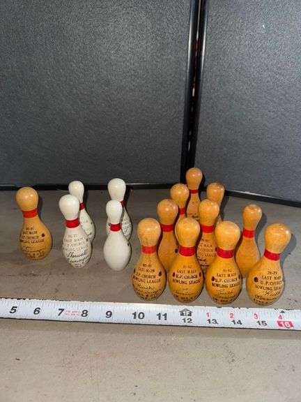 Bowling pin trophies • Basement